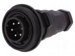 Connector: circular | plug | male | PIN: 6 | 5A | 250V | IP68 | UL94V-0