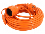 Extension lead | 3x1.5mm2 | 15m | PVC | orange | Sockets no: 1 | 16A