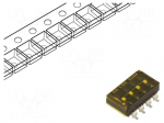 Switch: DIP-SWITCH | Poles number: 4 | OFF-ON | 0.1A/25VDC | Pos: 2 | SMT