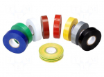 Tape: electrical insulating | W: 19mm | L: 20m | Thk: 0.13mm | PVC film