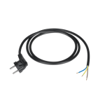Elektrimaterjalid // Elektri laiendid, Pikendusjuhtmete, hajutuste ja UK ja USA adapterite komplekt // Przew&oacute;d zasilający 3x1,5mm czarny 1,5m z wtyczką kątową