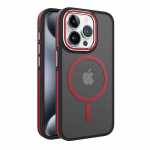 Back panel cover iLike Apple iPhone 14 DUAL METAL FRAME MAGSAFE CASE Red