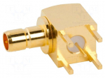 Connector: Mini SMB | socket | male | angled 90&deg; | 75&Omega; | THT | on PCBs