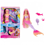 Barbie A Touch of Magic &ldquo;Malibu&rdquo; Mermaid Doll with Color Change Feature, Pet Dolphin and Accessories