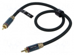 Cable | RCA plug,both sides | 0.5m | Plating: gold-plated | black
