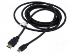 Cable | HDMI plug,mini HDMI plug | PVC | HDMI 2.0 | Len: 5m | black