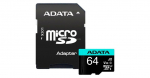 Memory cards ADATA  Premier Pro UHS-I U3 V30S 64 GB MicroSDXC Flash memory class 10 Adapter