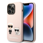 Back panel cover Karl Lagerfeld  Karl Lagerfeld KLHMP14LSSKCI iPhone 14 Pro 6.1 "hardcase light pink / light pink Silicone Karl & Choupette Magsafe