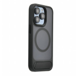 Back panel cover Evelatus Apple iPhone 16 Pro Rubber Coated MagSafe With Stand Case Black