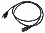 Cable | 3x0.75mm2 | IEC C13 female,NEMA 5-15 (B) plug | PVC | 3m