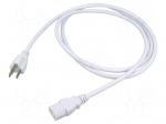 Cable | 3x0.75mm2 | IEC C13 female,NEMA 5-15 (B) plug | PVC | 1.8m