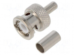 Connector: BNC | plug | male | straight | 50&Omega; | crimped | RG14,RG58 | PTFE