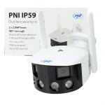 Video surveillance camera PNI IP590, wireless, with IP, Dual lens, 2 x 2MP, 180 degrees, micro SD card slot