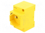 E-type socket | 250VAC | 10A | for DIN rail mounting | yellow