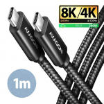 CABLE USB-C TO USB-C 1M 240W/8K BLACK BUCM4X-CM10AB AXAGON