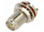 Connector: RP-SMA | socket | male | card edge | horizontal | SMT | PTFE