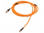 Cable: for sensors/automation | M12,M8 | PIN: 4 | 4m | plug | 30VDC | 4A