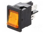 ROCKER | DPST | Pos: 2 | OFF-ON | 10A/250VAC | 10A/28VDC | yellow