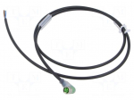 Cable: for sensors/automation | M8 | PIN: 3 | angled | 1m | plug | 30VDC