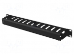 Cable organizer | 1U | black | Standard: 19"
