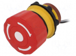 Switch: emergency stop | Stabl.pos: 2 | NC x2 | 1.5A/250VAC | 22mm | red