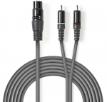 Cable Nedis XLR F - 2x RCA M 3m