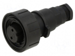 Connector: circular | plug | female | PIN: 2 | 12A | 277V | IP68,IP69K