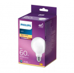 PHILIPS LED stikla 60W G95 E27 Silti balta 2700K matēta spuldze 8718699764692 929002370801