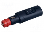 Cigarette lighter plug | screw terminal | 8A | Sup.volt: 12&divide;24VDC