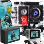 Foto- ja videotehnika | Binoklid ja teleskoobid // Kaamera ja stuudio tarvikud // Kamera sportowa full hd wi-fi wodoodporna 30m mocowania uchwyty pro go lcd -e045