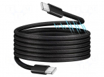 Cable | USB 2.0 | USB C plug,both sides | 1m | black | 480Mbps | textile