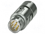 Connector: M23 | plug | PIN: 8(4+4) | crimped | straight | M23 PRO | 630V