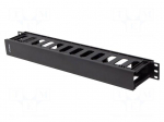 Cable organizer | 1U | black | Standard: 19"
