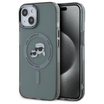 Karl Lagerfeld KLHMP15SHLSKCK Hardcase IML Metal Karl&Choupette Head for iPhone 15 6.1" / black