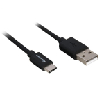 Sharkoon USB 2.0 A - USB C Adapter - black - 0.5m