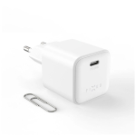 Fixed Mini GaN power adapter with USB-C output and PD support