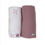 Accessories, strollers for children iLike  Jaunums! Lodger Swadler Solid Matcha kokvilnas autiņ&scaron;  Powder/Rose  110x110 cm  2gab. SW 1123