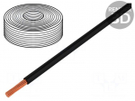 Wire | stranded | Cu | 1x2,5mm2 | silicone | black | 250V | -60&divide;180&deg;C | 25m