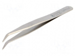 Tweezers | 120mm | Blades: curved | SMD