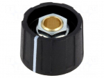 Knob | with pointer | ABS | &Oslash;shaft: 6mm | &Oslash;23x15.5mm | black