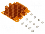 Heatsink: extruded | grilled | BGA | golden | L: 58mm | W: 61mm | H: 11.4mm