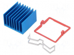 Heatsink: extruded | grilled | BGA | blue | L: 27mm | W: 27mm | H: 17.5mm