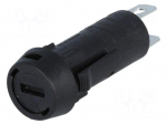 Fuse holder | cylindrical fuses | 5x20mm | 10A | Mounting: on panel