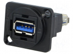 Coupler | USB A socket,both sides | FT | USB 3.0 | metal | 19x24mm