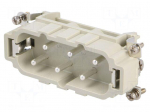 Connector: HDC | contact insert | male | DSB | PIN: 6 | 6+PE | size D16B