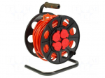 Extension lead | reel | Sockets: 4 | PVC | orange | 3x1,5mm2 | 30m | 10A