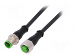 Connection lead | M12 | PIN: 5 | 0.3m | plug | 30VAC | 4A | -30&divide;80&deg;C | IP67