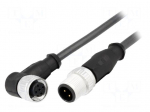 Cable: for sensors/automation | PIN: 4 | M12-M12 | 1m | plug | plug | male