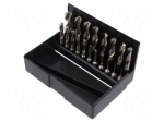 Drill set | for metal | plastic box | metal | Holder: hexagonal | 1/4"