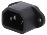Connector: AC supply | socket | male | 10A | 250VAC | C14 (E) | 6048 | IP20